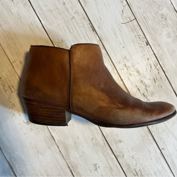Sam Edelman Petty Brown Leather Ankle Booties Size 9 - Picture 11 of 13